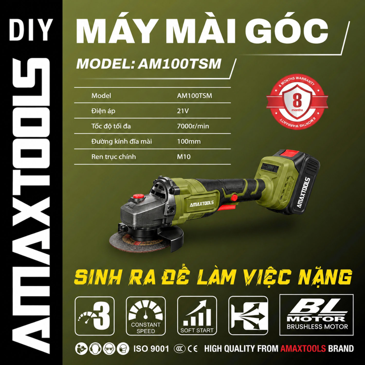 Máy mài Amaxtools AM100TSM