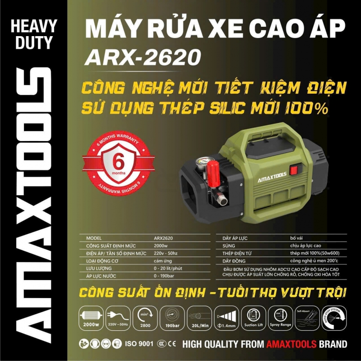 arx 2620 may rua xe cao ap amaxtools