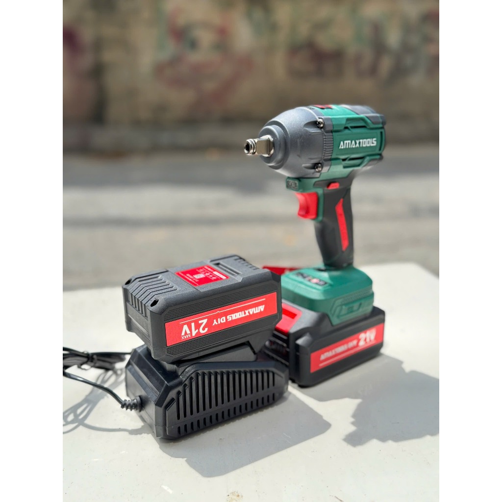Combo Máy siết bu long pin AMAXTOOLS ABL40112 lực siết 350N.m đầu 1/2inch