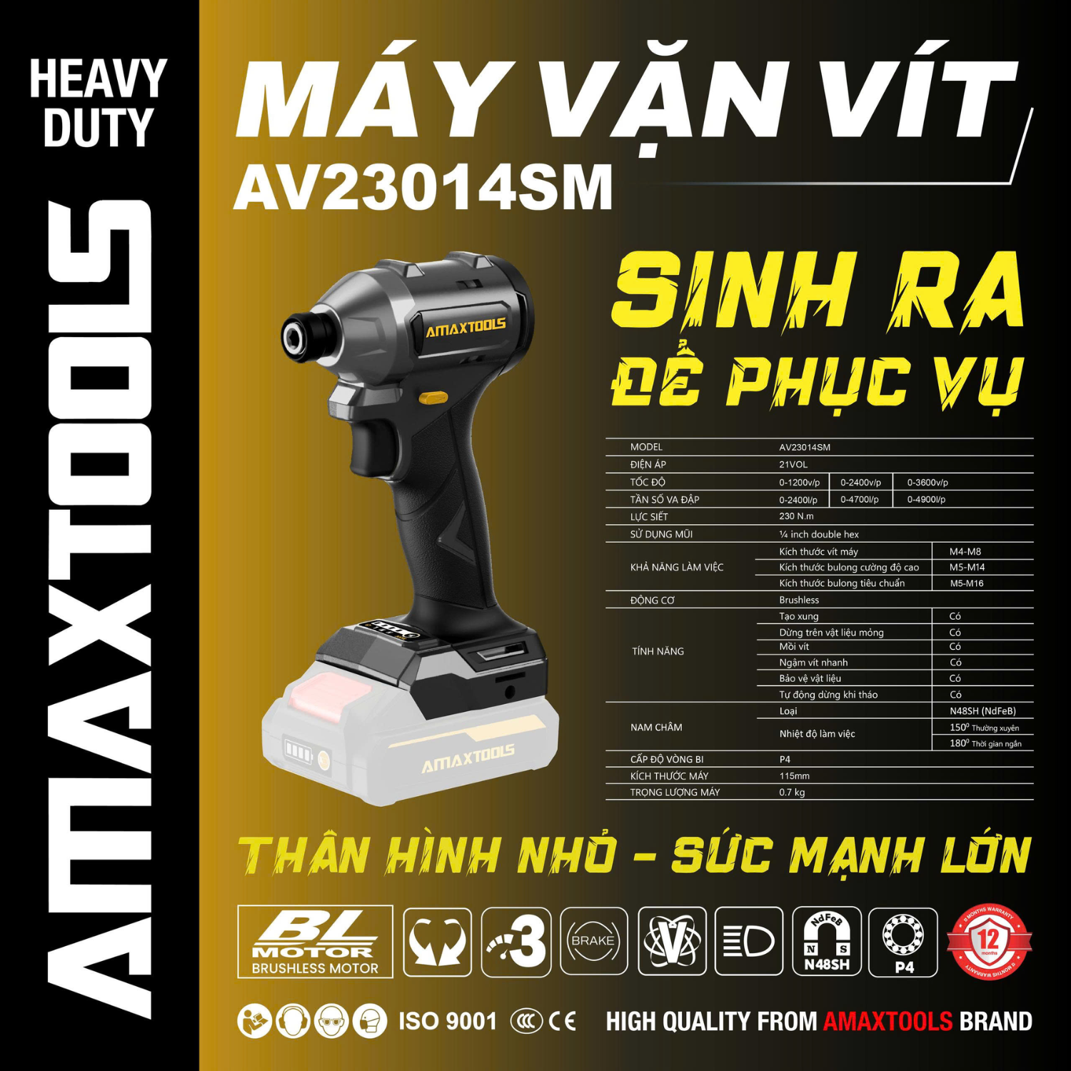 Máy Vặn Vít Dùng Pin 21V AM21V AV23014SM PLUS+ Chính Hãng
